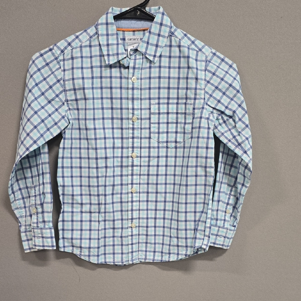Carter's Blue and White Checkered Shirt
